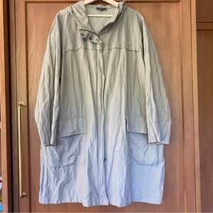 Eileen Fisher Taupe Hooded Trench Coat